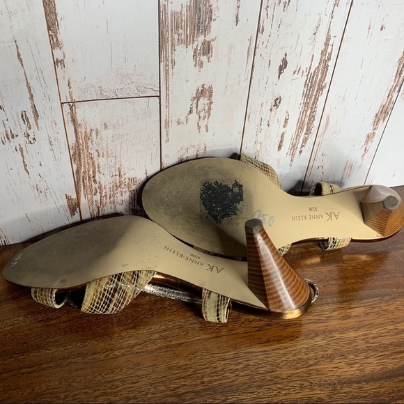 Anne Klein Leather Strappy Heels Snake Print Sz8.5 - Picture 4 of 4